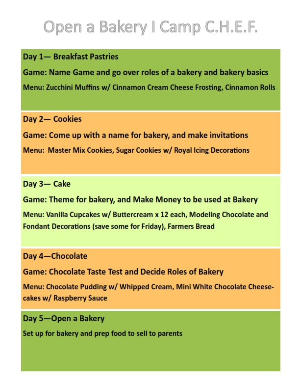 The Edible Education Group - Open a Bakery I, with Activity Book (28 Pages)