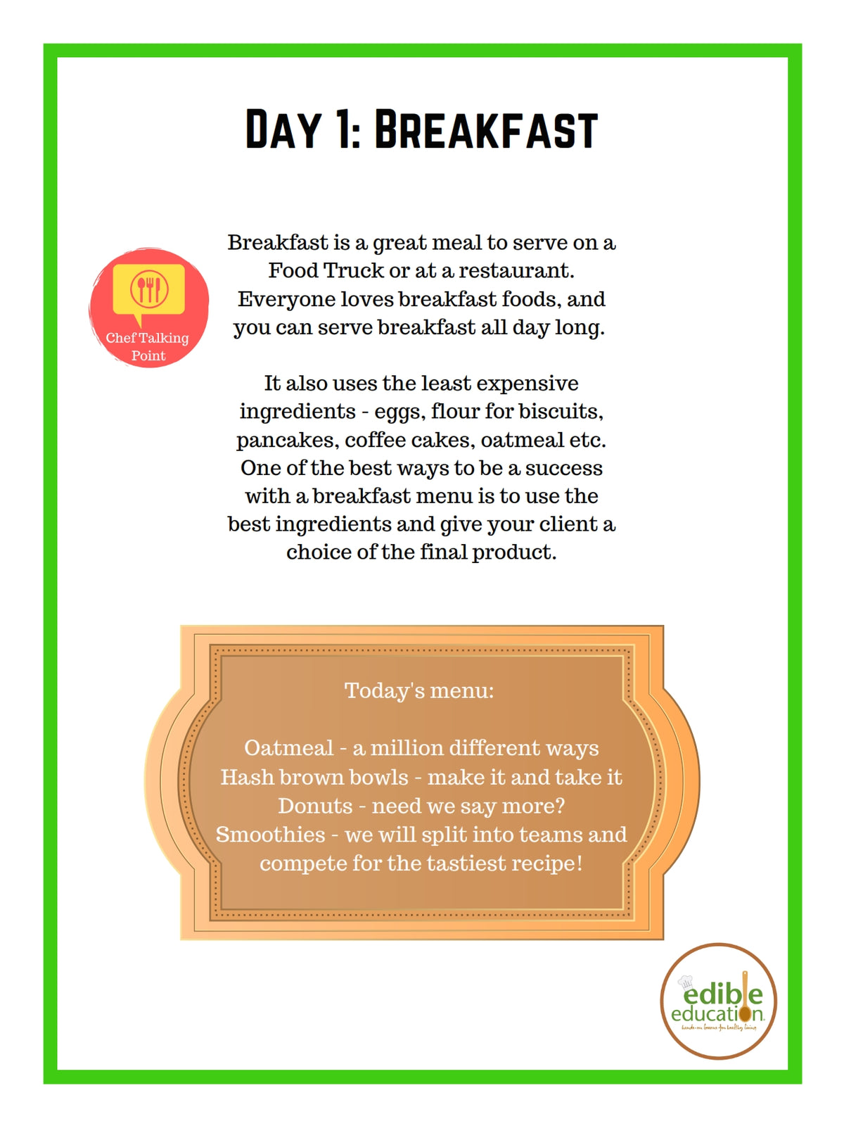 The Edible Education Group - So You want to Open a Food Truck, with Activity Book (24 Pages)